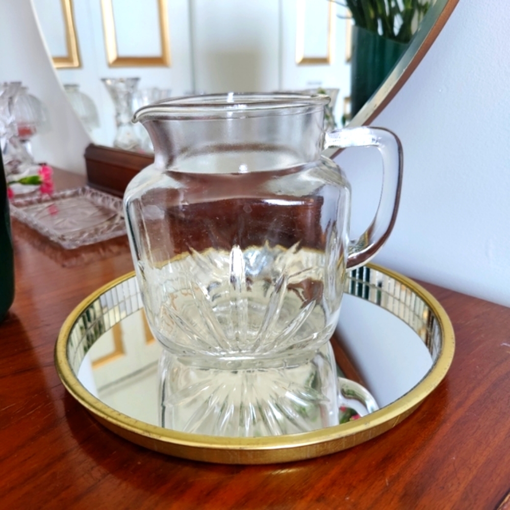Federal Glass Vintage Square shape Pitcher with Star on bottom
